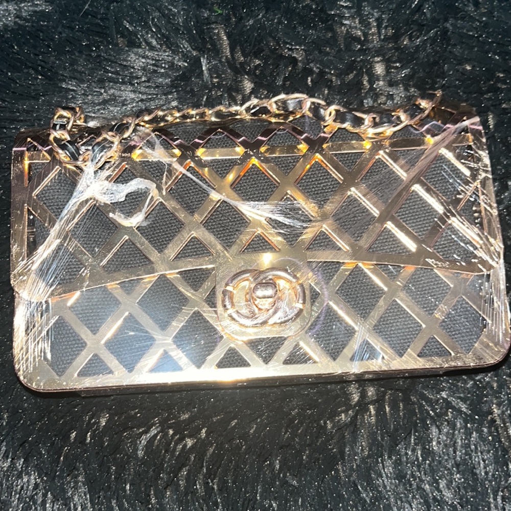GOLD AND BLACK SHOULDER BAG - Picture 2 of 3